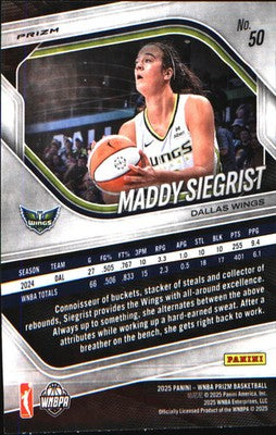 2025 Panini Prizm WNBA Ice Prizm #50 Maddy Siegrist