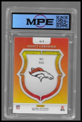 2024 Panini Select Certified #4 Bo Nix RC MPE 10