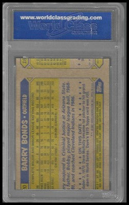 1987 Topps *ERROR* #320 Barry Bonds RC Spike Owen Front WCG 10 GEM/MT