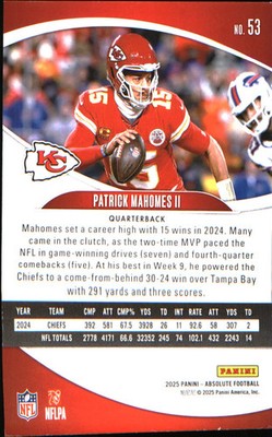 2025 Panini Absolute Retail #53 Patrick Mahomes II