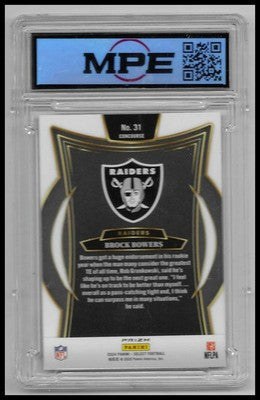2024 Select Brock Bowers Black & Red Prizm Shock #31 MPE 9.5 Mint Rookie Raiders