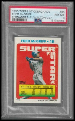 1990 Topps Stickers Super Star Backs #35 Fred McGriff PSA 8 POP 1