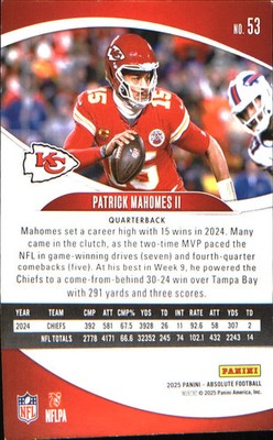 2025 Panini Absolute Retail #53 Patrick Mahomes II