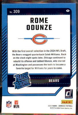 2024 Donruss #309 Rome Odunze Rookie RC