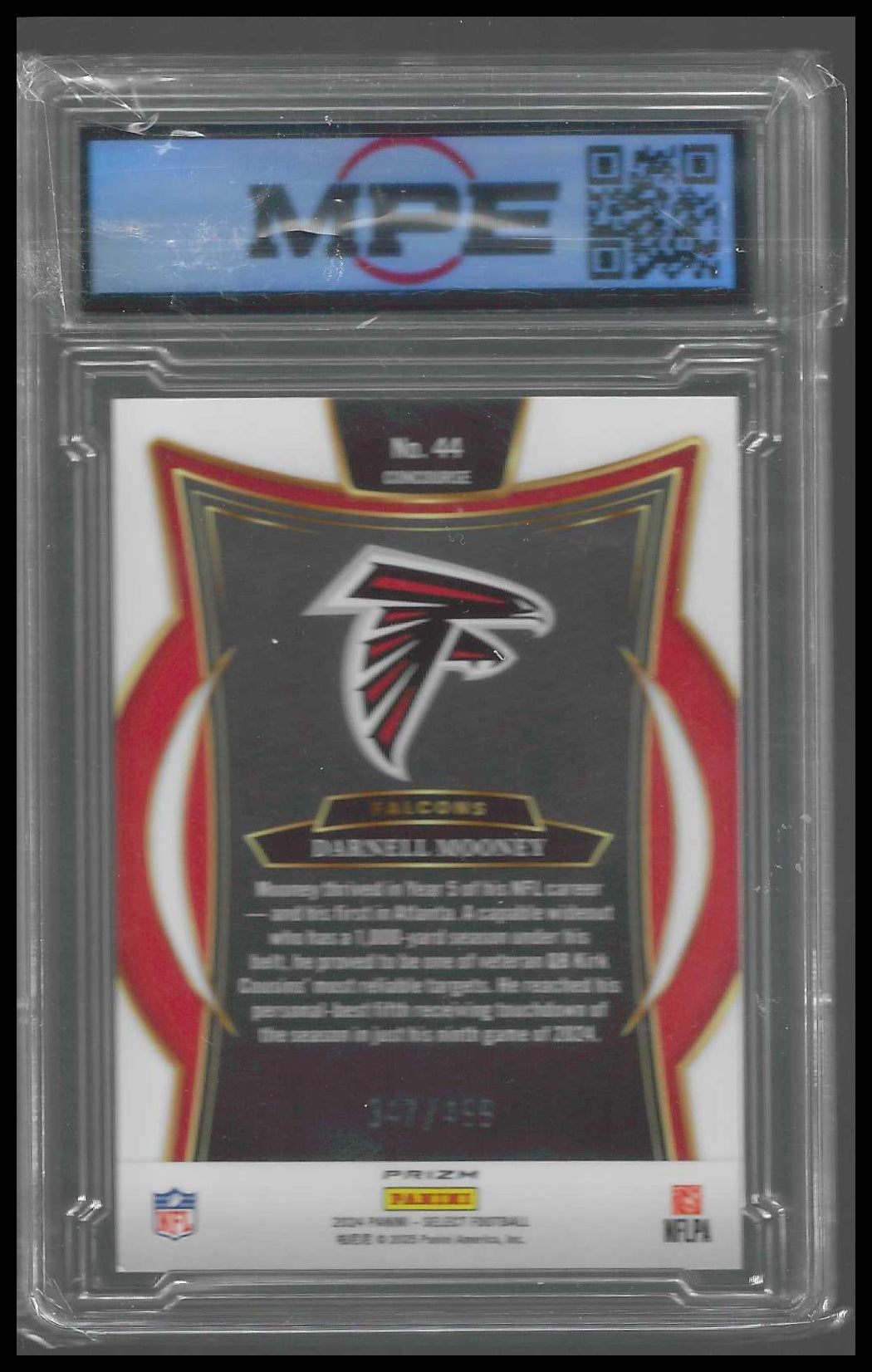 2024 Panini Select Orange and Red Shock Prizm #44 Darnell Mooney MPE 9.5