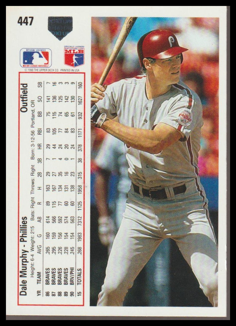 1991 Upper Deck #447b Dale Murphy