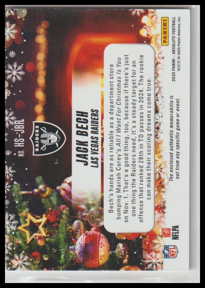 2025 Panini Absolute #HS-JBH Jack Bech Holiday Suit Relic