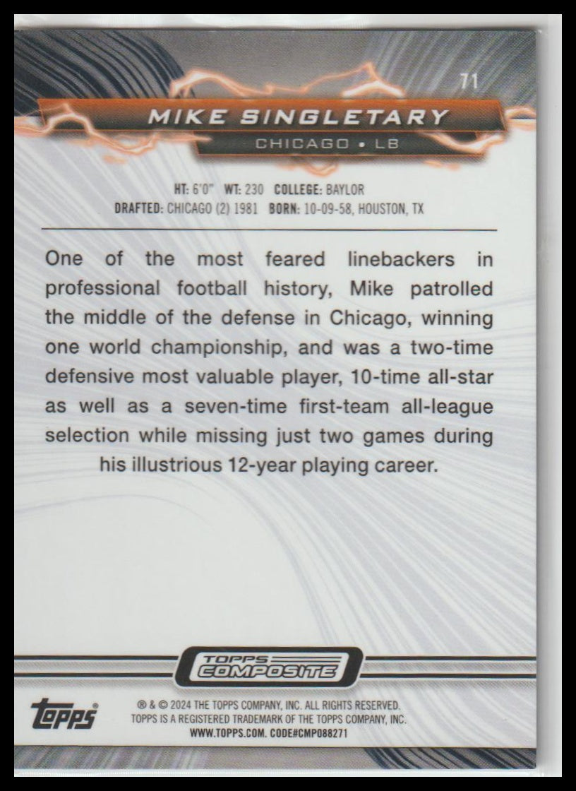 2023 Topps Composite #71 Mike Singletary Resurgence Surge #/249