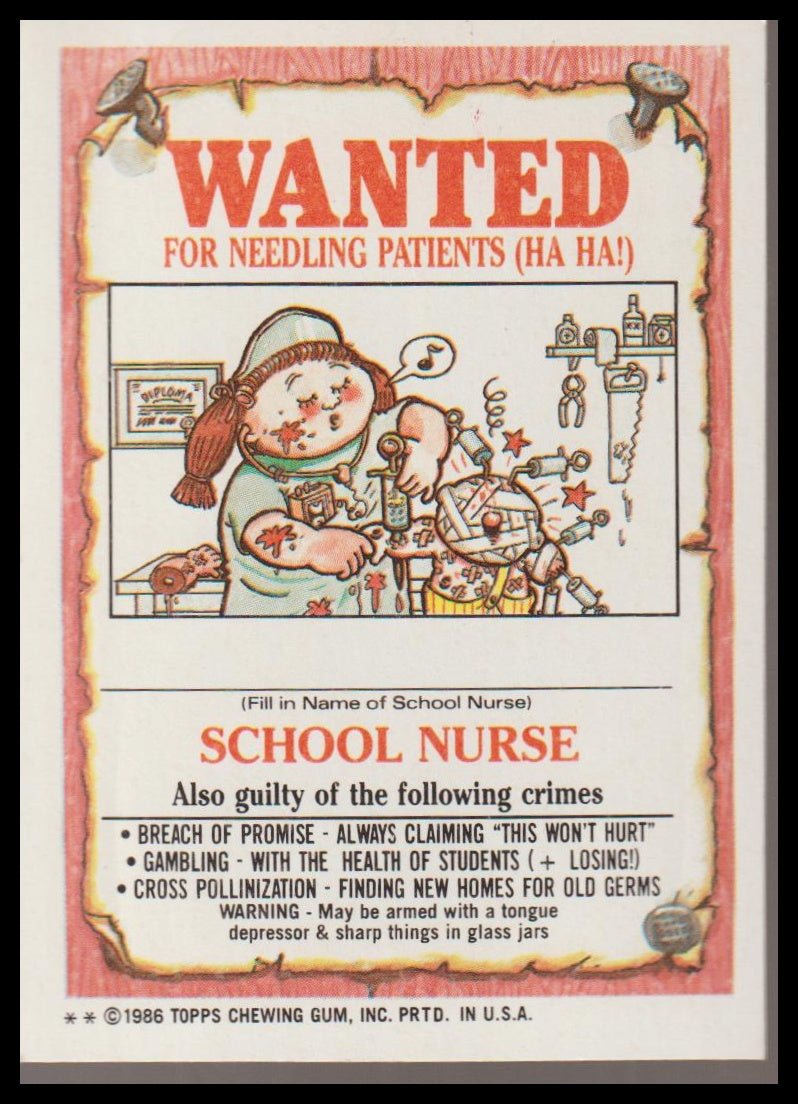 1986 Topps Garbage Pail Kids Series 4 #140b Tooth Les