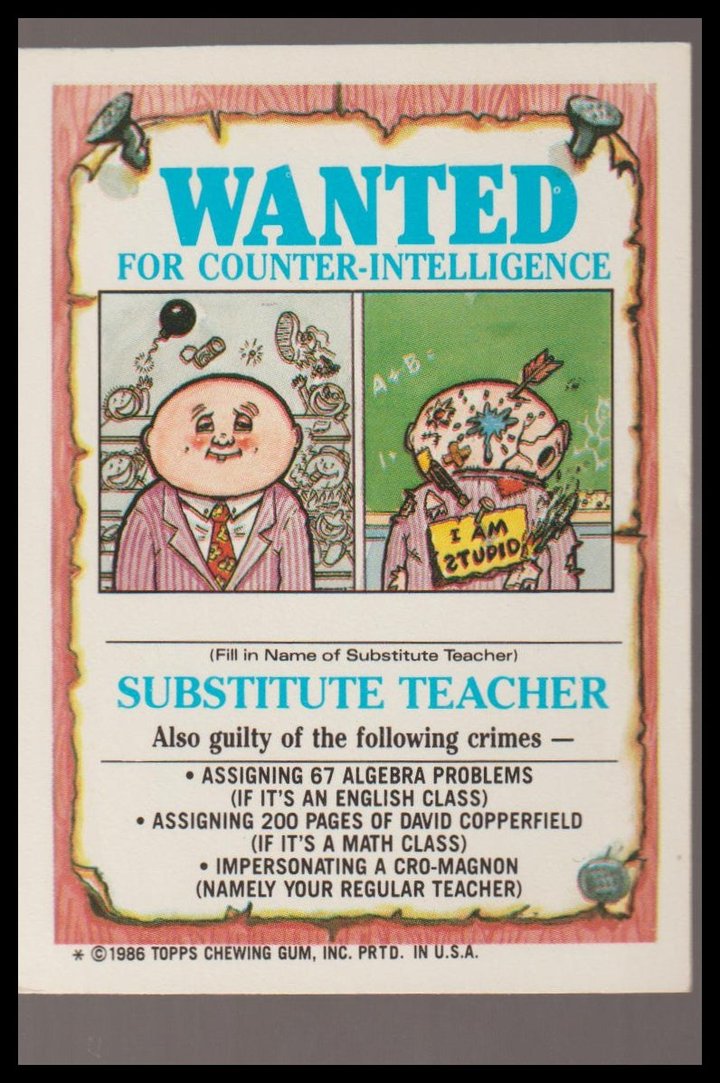1986 Topps Garbage Pail Kids Series 4 #142a Bruce Moose