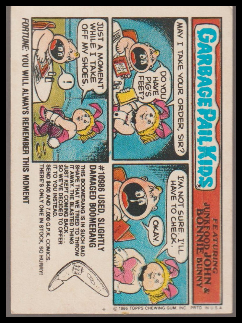 1986 Topps Garbage Pail Kids Series 6 #213a Otto Whack