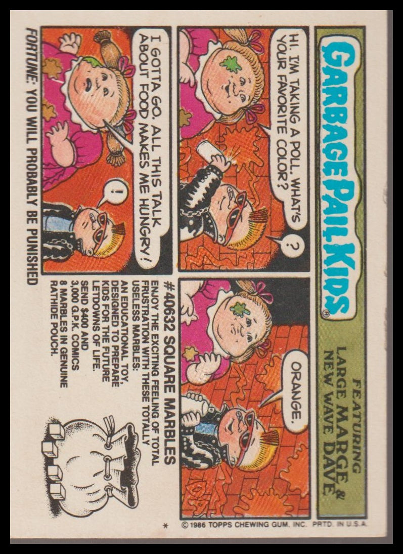 1986 Topps Garbage Pail Kids Series 6 #215a Gnawing Nora