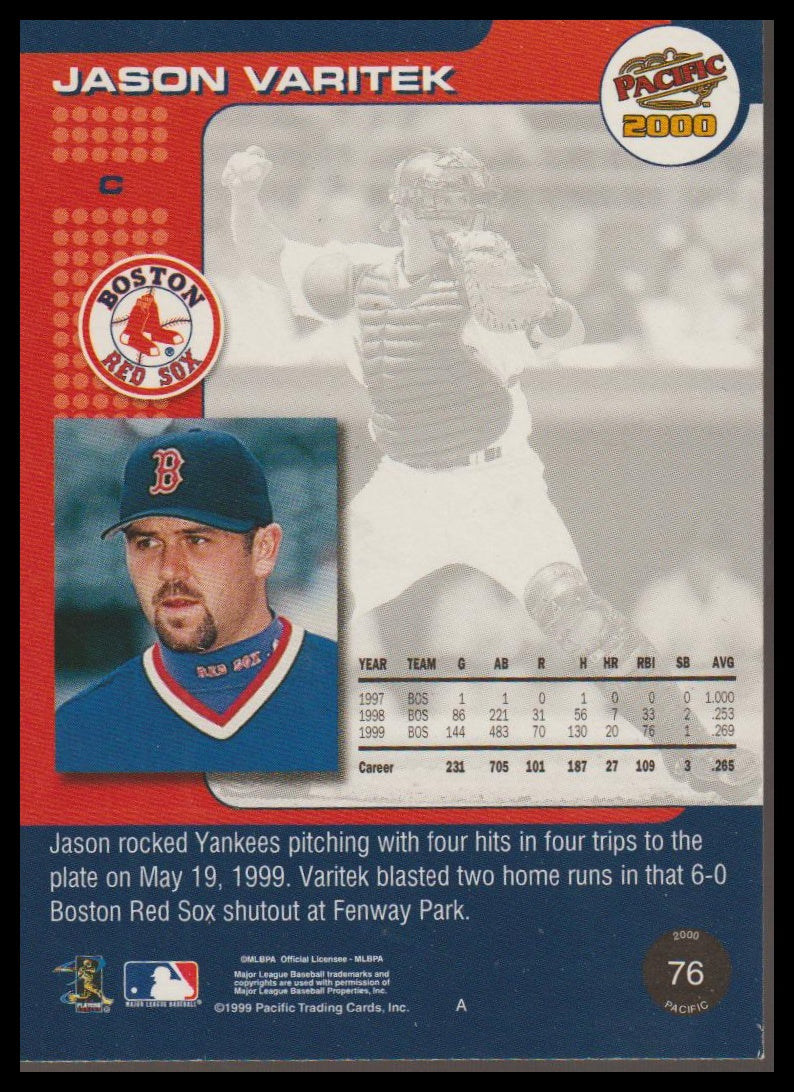 2000 Pacific #76 Jason Varitek
