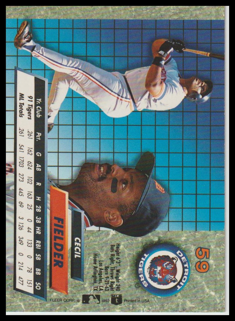 1992 Ultra #59 Cecil Fielder