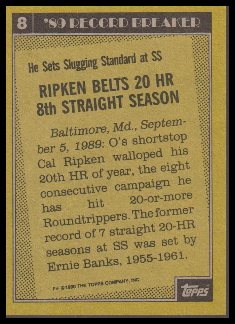 1990 Topps #8 Cal Ripken