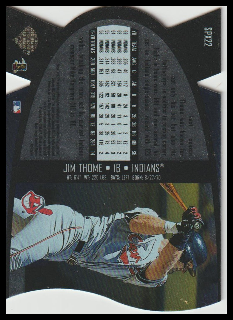 1997 SPx #SPX22 Jim Thome Blue Die Cut