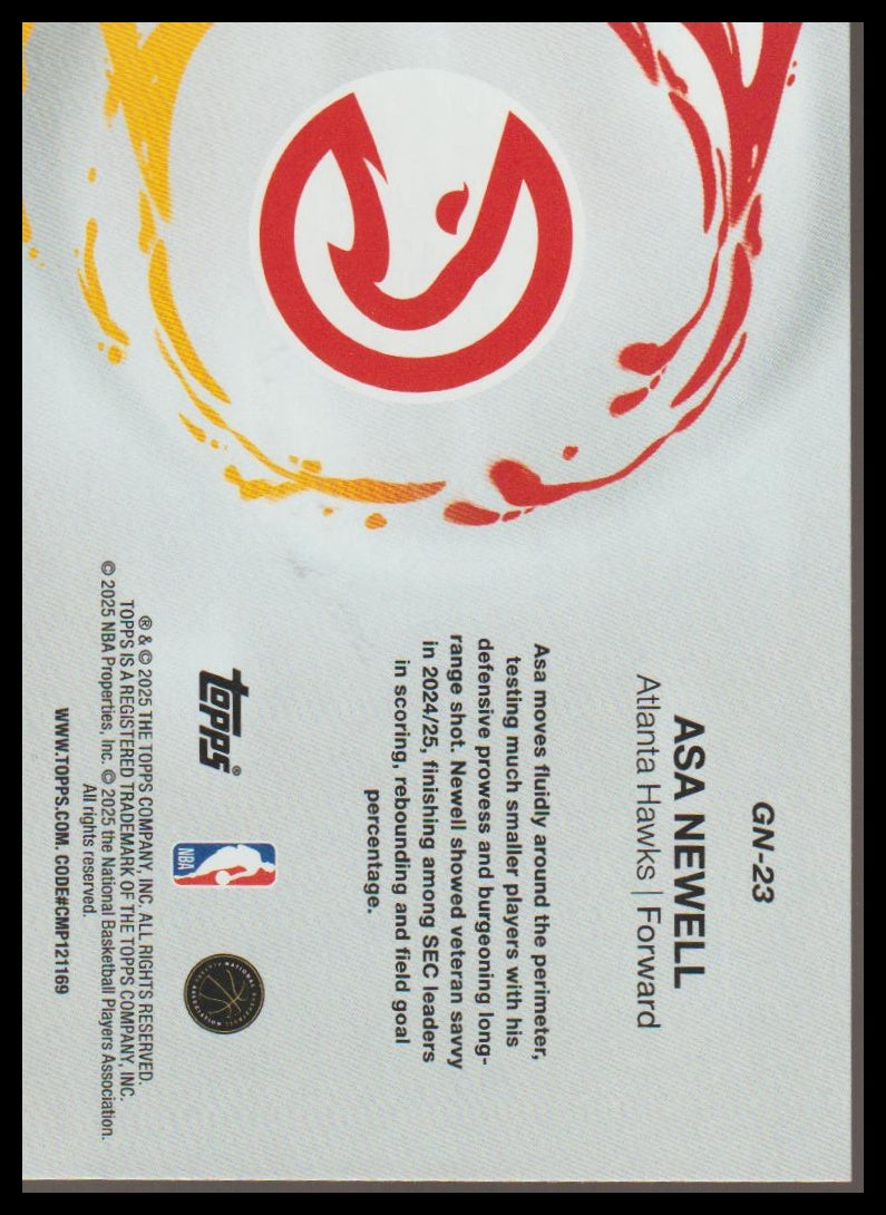 2025-26 Topps #GN-23 Asa Newell Generation Now Holo Foil