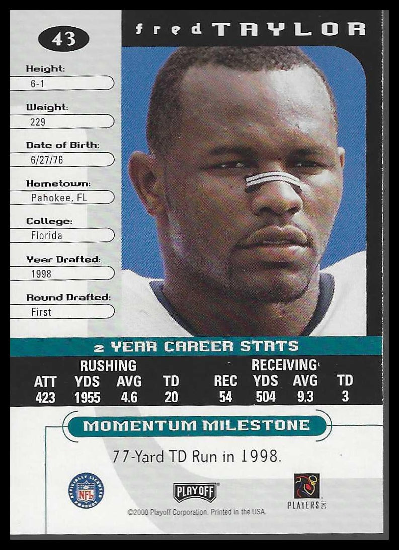 2000 Playoff Momentum #43 Fred Taylor