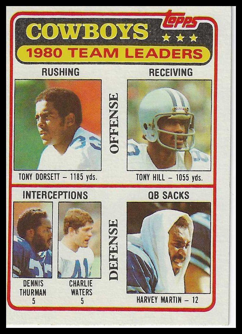 1981 Topps #376 Dorsett/Hill /Thurman/Waters/Martin Team Checklists