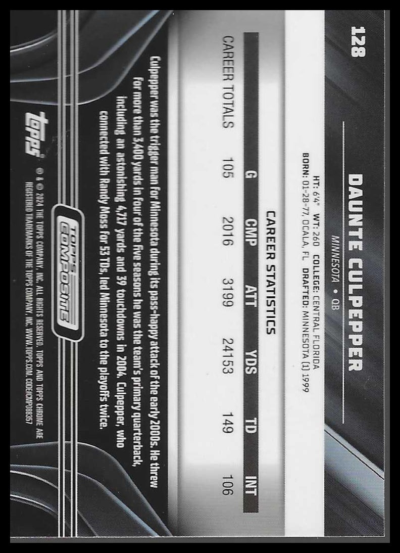 2023 Topps Composite #128 Topps Chrome Black Daunte Culpepper