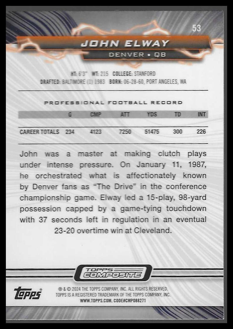 2023 Topps Composite #53 John Elway Resurgence High Voltage