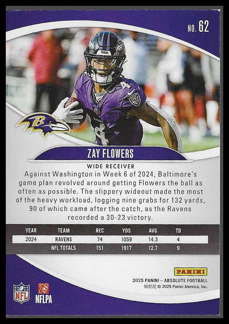 2025 Panini Absolute #62 Zay Flowers Retail