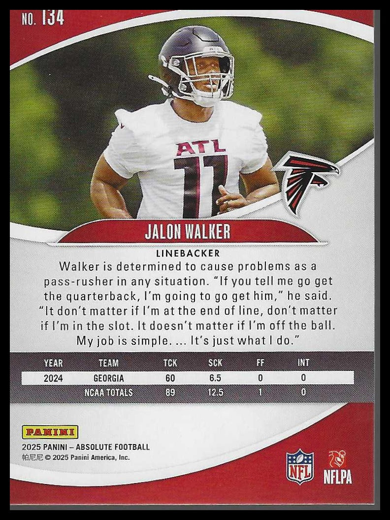 2025 Panini Absolute #134 Jalon Walker Retail