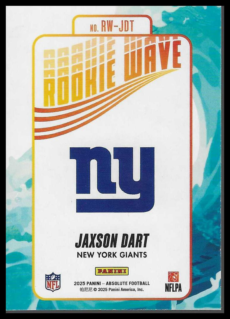 2025 Panini Absolute #RW-JDT Jaxson Dart Rookie Wave