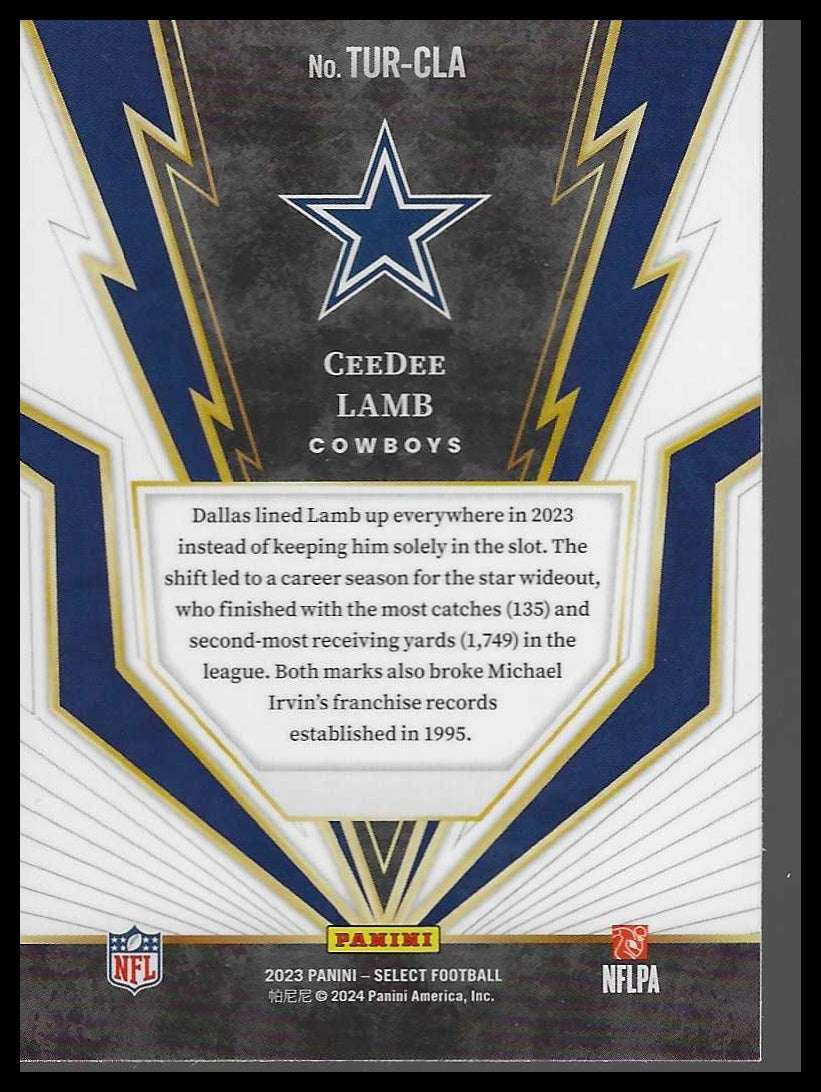2023 Panini Select #TUR-CLA CeeDee Lamb Turbocharged