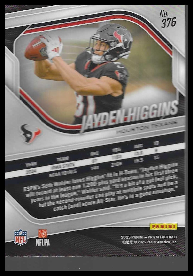 2025 Panini Prizm #376 Jayden Higgins