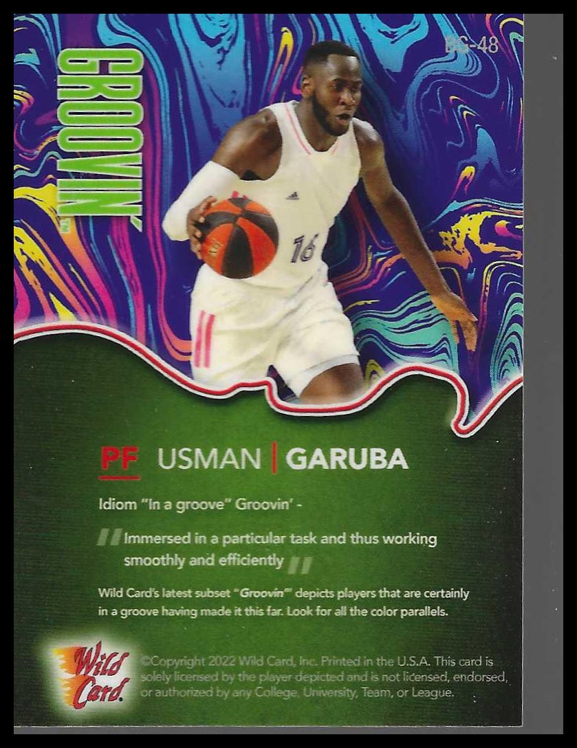 2021-22 Wild Card Alumination #BG-48 Usman Garuba Blue Groovin' Green