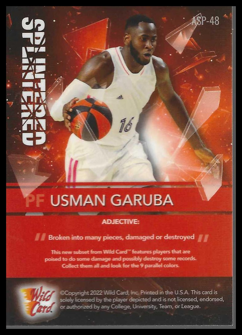 2021-22 Wild Card Alumination #ASP-48 Usman Garuba Splintered Red