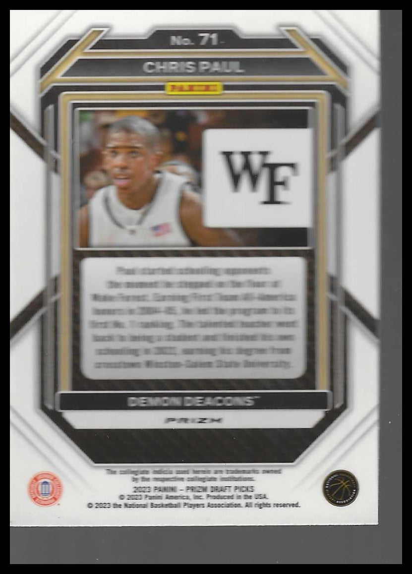 2023 Panini Prizm Draft Picks #71 Chris Paul Silver