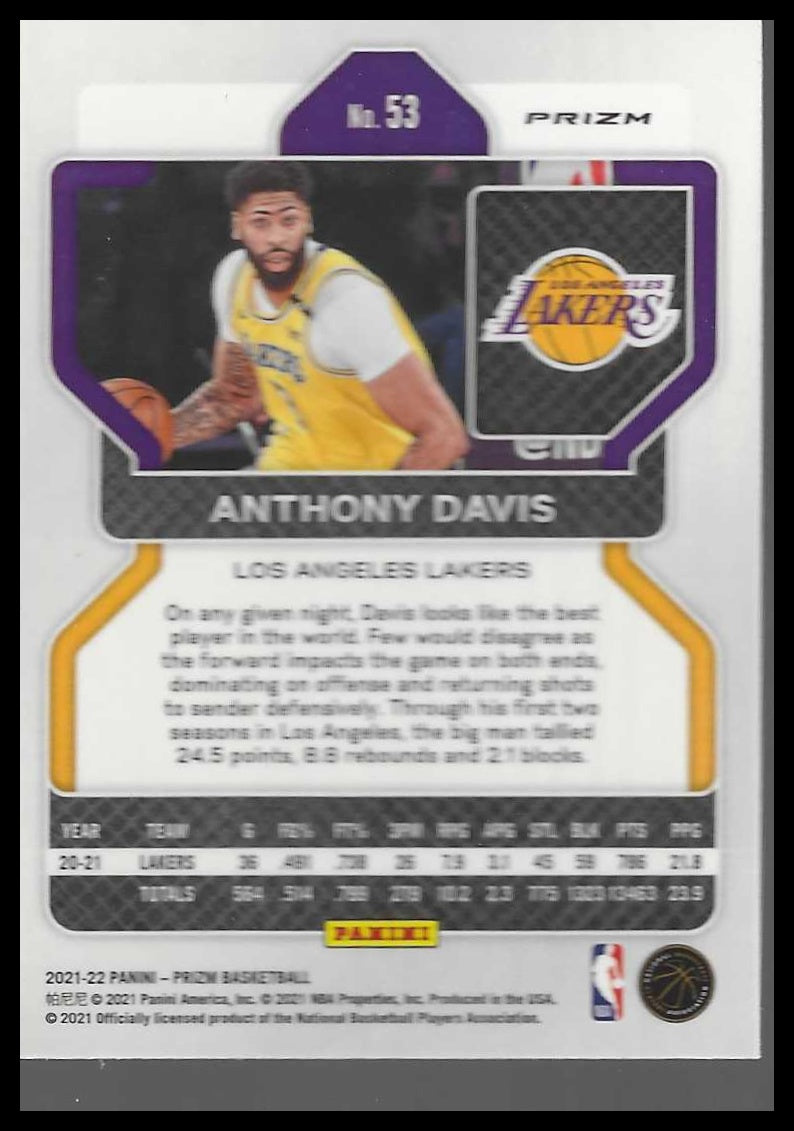 2021-22 Panini Prizm #53 Anthony Davis Silver