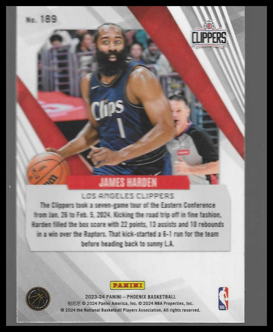2023-24 Panini Phoenix #189 James Harden Phoenix Red Ice