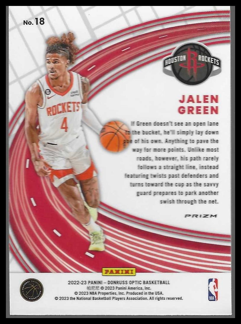2022-23 Donruss Optic #18 Jalen Green Express Lane Purple