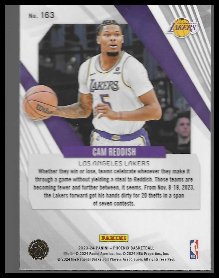 2023-24 Panini Phoenix #163 Cam Reddish Phoenix Teal Lazer