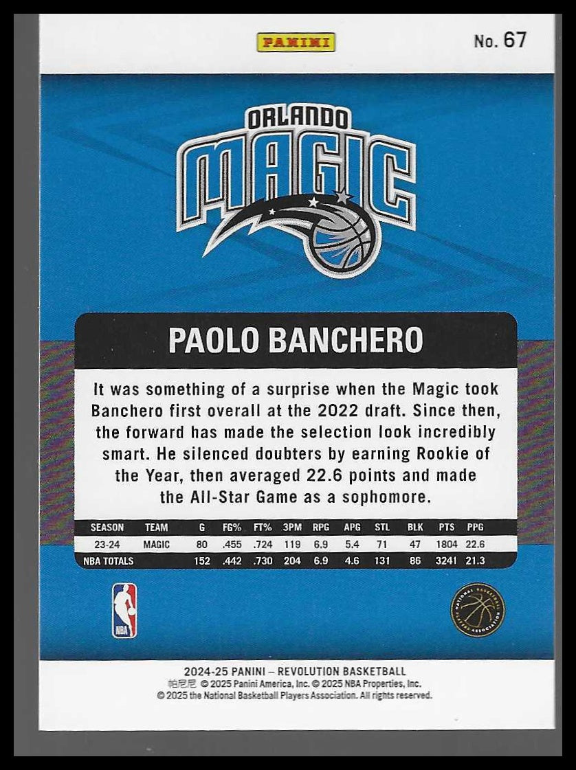 2024-25 Panini Revolution #67 Paolo Banchero