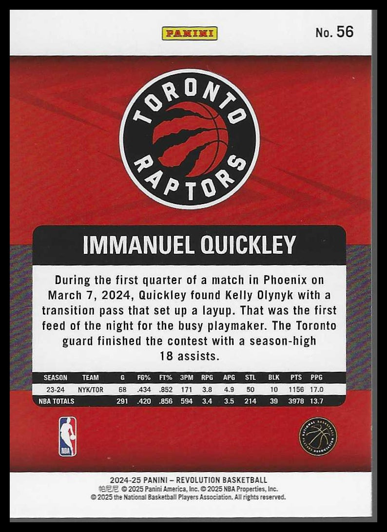 2024-25 Panini Revolution #56 Immanuel Quickley
