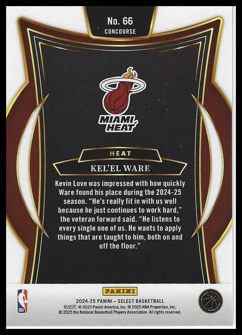 2024-25 Panini Select #66 Kel'el Ware Blue (Retail)