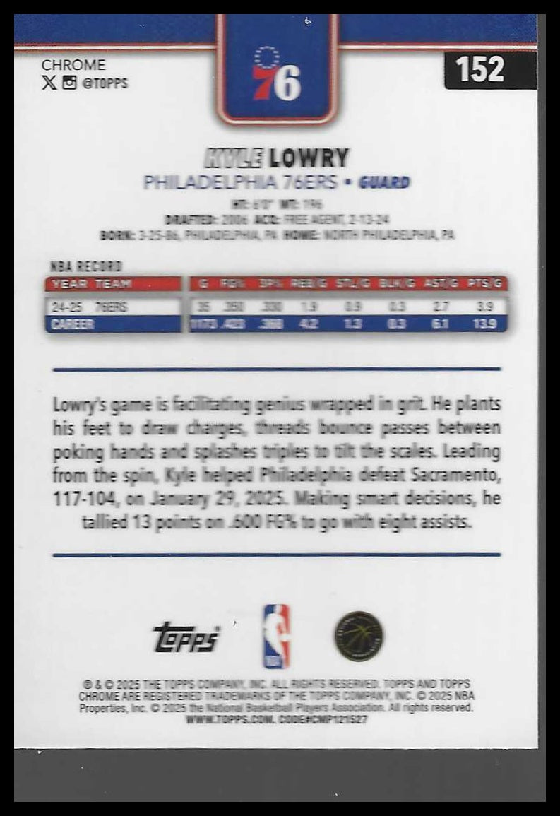 2025-26 Topps Chrome #152 Kyle Lowry