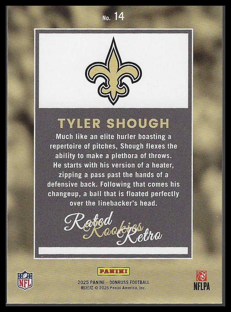 2025 Donruss #14 Tyler Shough Rated Rookies Retro