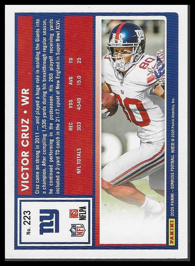 2025 Donruss #223 Victor Cruz Press Proofs Green