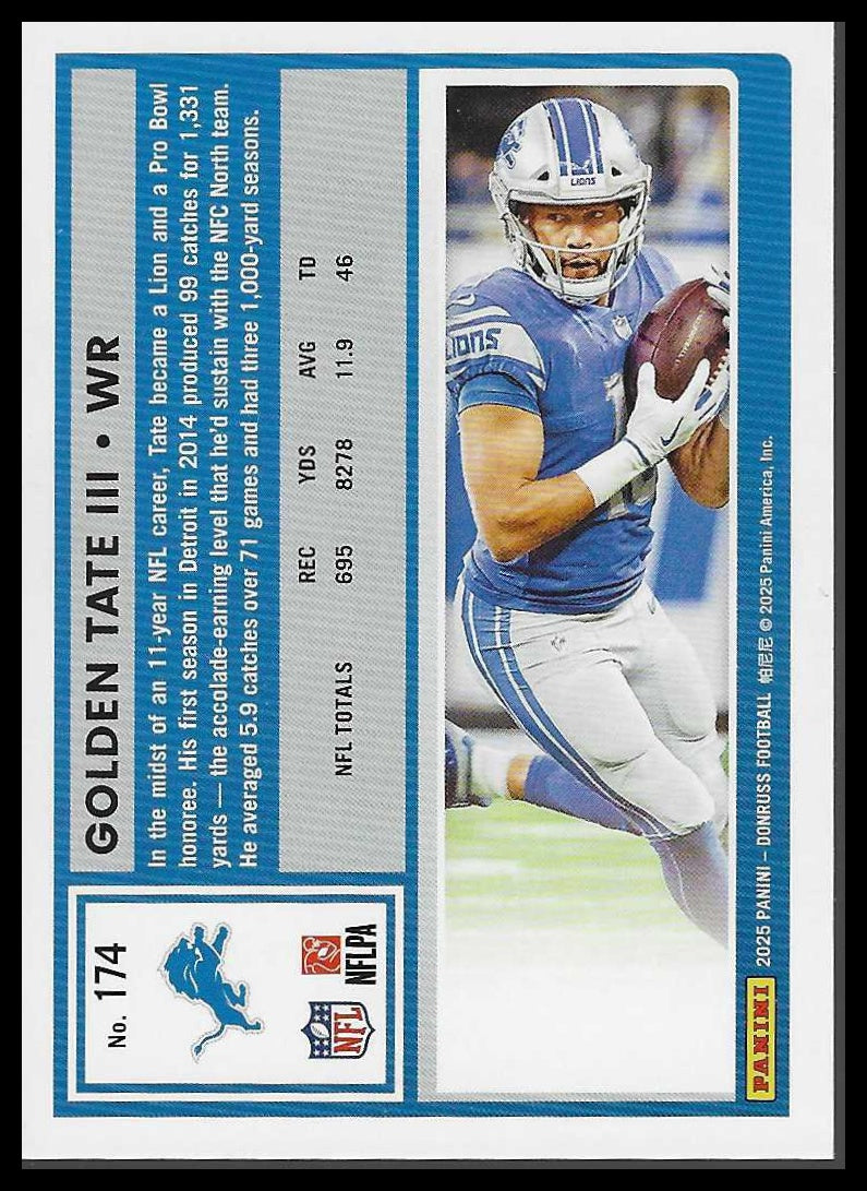 2025 Donruss #174 Golden Tate III Press Proofs Green