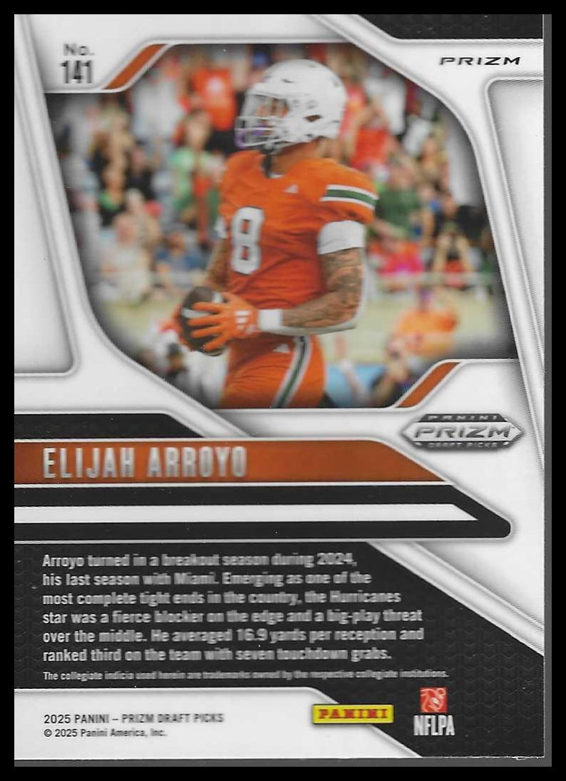 2025 Panini Prizm Draft Picks #141 Elijah Arroyo Prizms Gold Ice