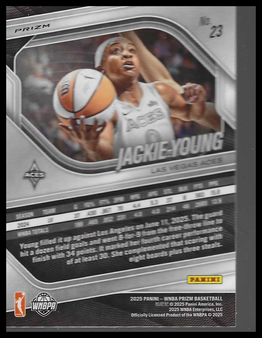 2025 Panini Prizm WNBA #23 Jackie Young Green Prizms