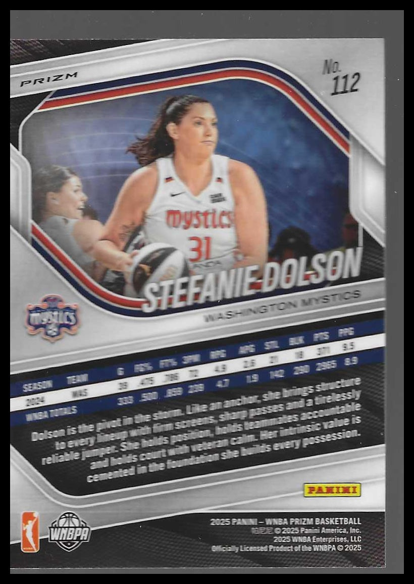 2025 Panini Prizm WNBA #112 Stefanie Dolson Ice Prizms