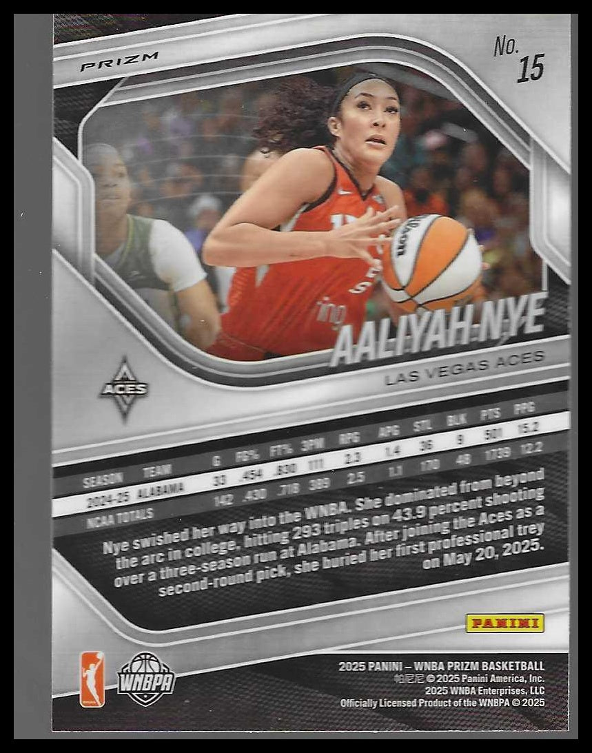 2025 Panini Prizm WNBA #15 Aaliyah Nye Ice Prizms