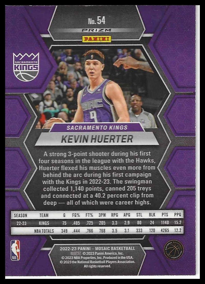 2022-23 Panini Mosaic #54 Kevin Huerter Reactive Blue