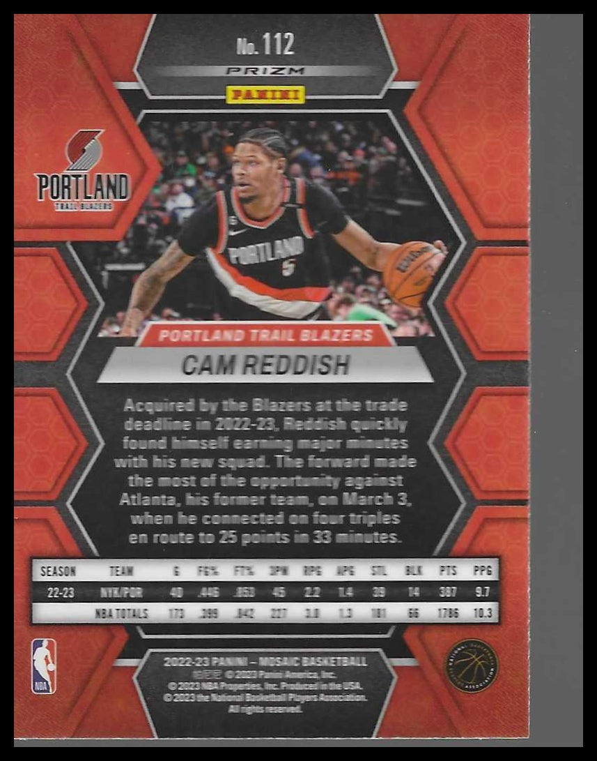 2022-23 Panini Mosaic #112 Cam Reddish Green